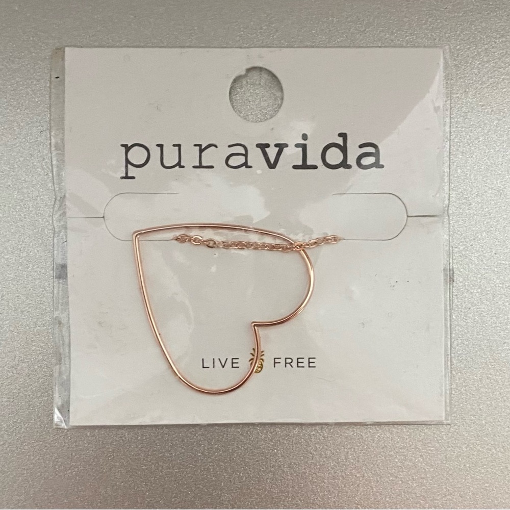 Pura vida rose gold heart necklace